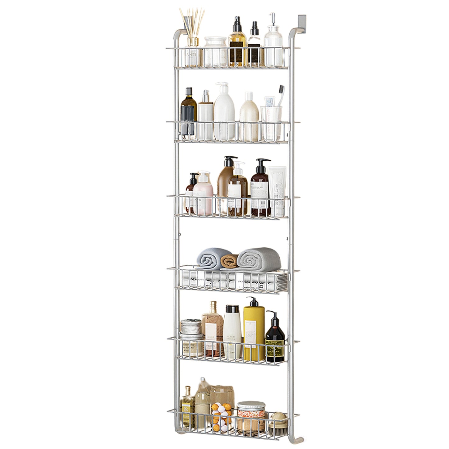 6-Tier Over-the-Door Organizer - Heavy-Duty Pantry & Kitchen Storage Rack | No Drilling