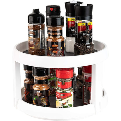 2-Tier Rotating Lazy Susan – 360° Spice Rack & Organizer for Kitchen, Pantry, and Fridge