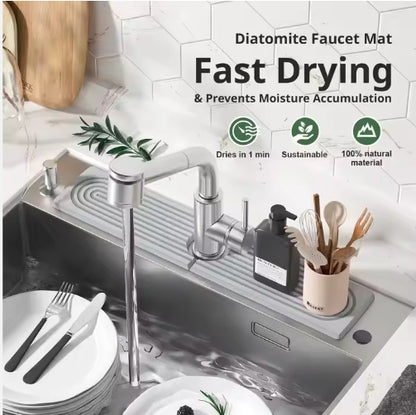 Premium Diatomaceous Earth Sink Caddy – Quick-Dry Natural Stone Organizer for Kitchen & Bathroom