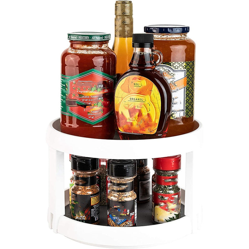 2-Tier Rotating Lazy Susan – 360° Spice Rack & Organizer for Kitchen, Pantry, and Fridge