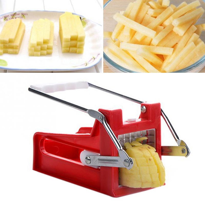 Premium 2-Blade Potato & Vegetable Cutter – Stainless Steel French Fry Slicer