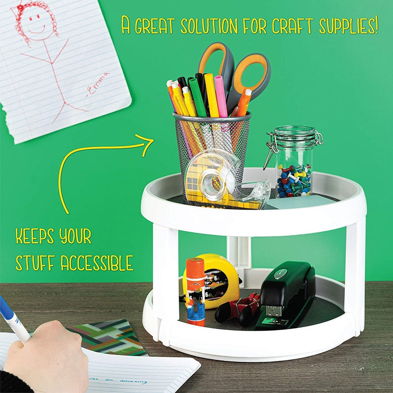 2-Tier Rotating Lazy Susan – 360° Spice Rack & Organizer for Kitchen, Pantry, and Fridge