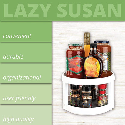 2-Tier Rotating Lazy Susan – 360° Spice Rack & Organizer for Kitchen, Pantry, and Fridge