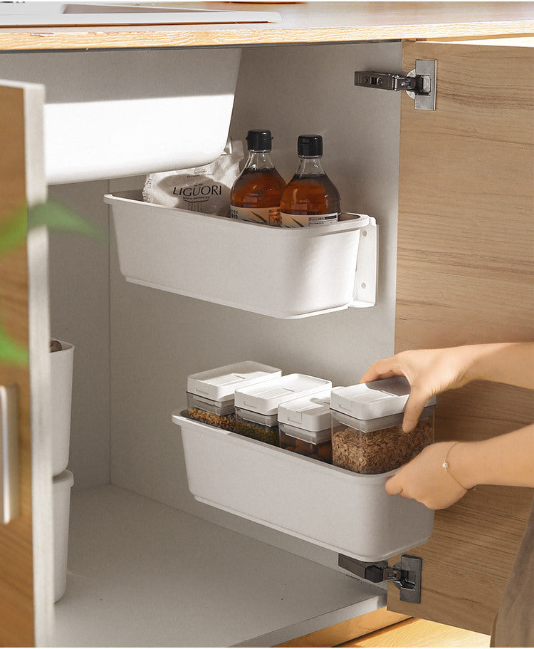 Wall-Mounted Under Sink Organizer – Pull-Out Drawer Storage Rack for Kitchen & Bathroom Cabinets