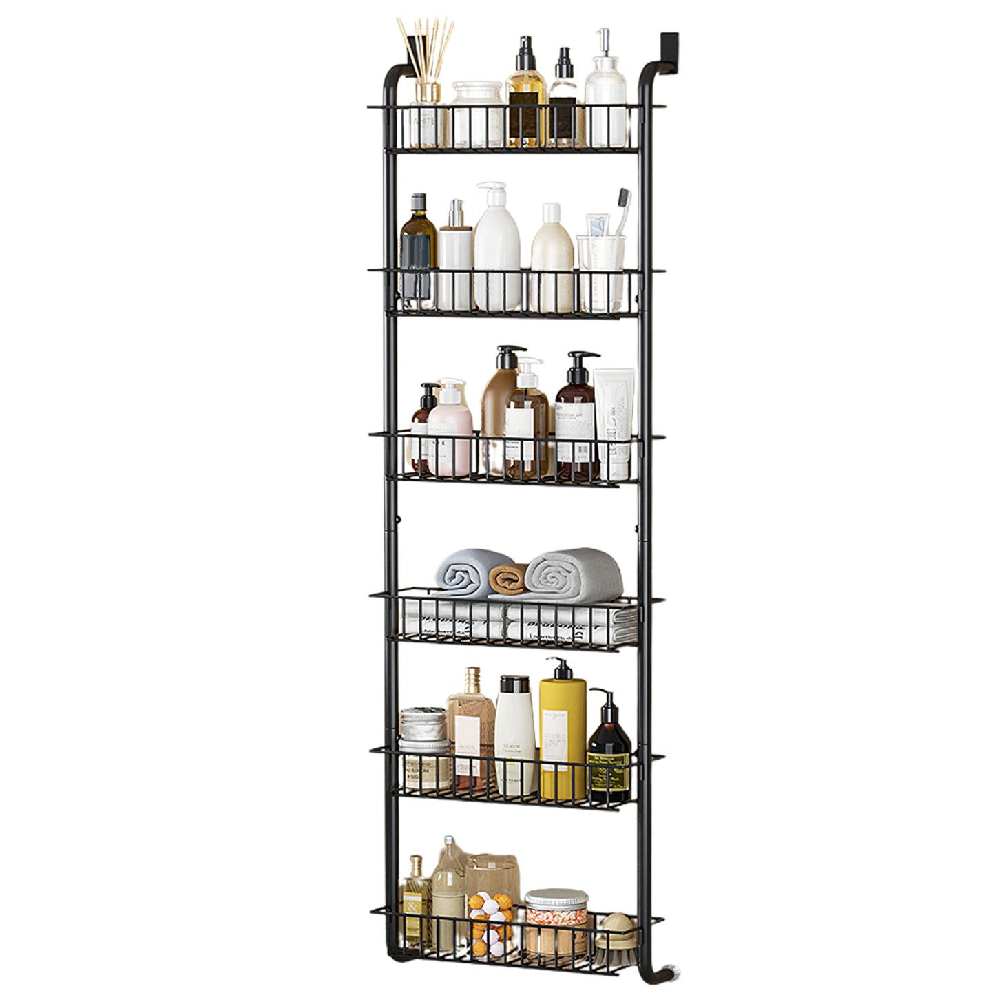 6-Tier Over-the-Door Organizer - Heavy-Duty Pantry & Kitchen Storage Rack | No Drilling