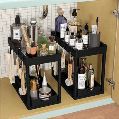 2-Tier Under Sink Organizer - Storage Rack for Kitchen & Bathroom Cabinets