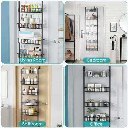 6-Tier Over-the-Door Organizer - Heavy-Duty Pantry & Kitchen Storage Rack | No Drilling