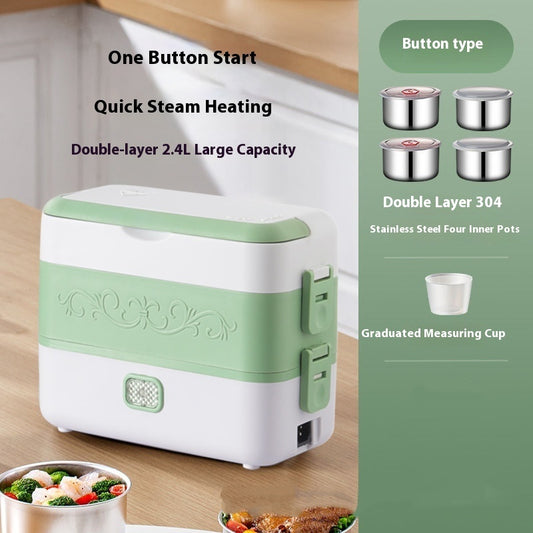 Electric Heated Lunch Box – Portable Food Warmer with Dual 110V/12V Power & Stainless Steel Container