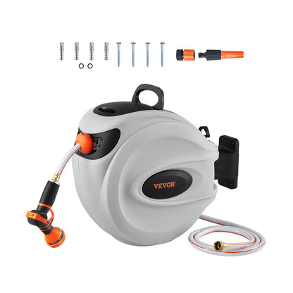 Retractable Hose Reel – Automatic Wall-Mounted Garden Hose with 180° Swivel