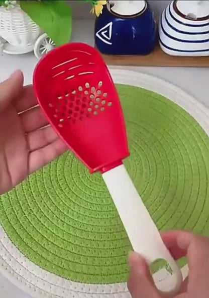 3-in-1 Multifunctional Slotted Spoon Set - Heat-Resistant Masher, Strainer & Garlic Press